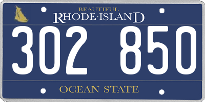 RI license plate 302850