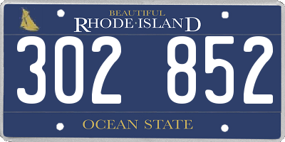 RI license plate 302852