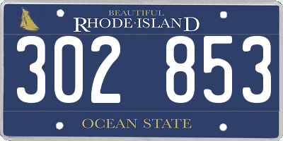 RI license plate 302853