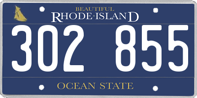 RI license plate 302855