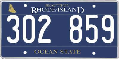RI license plate 302859