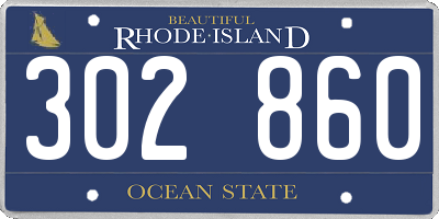 RI license plate 302860