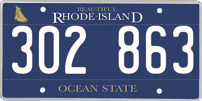 RI license plate 302863