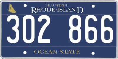 RI license plate 302866