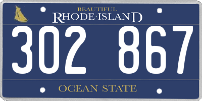 RI license plate 302867