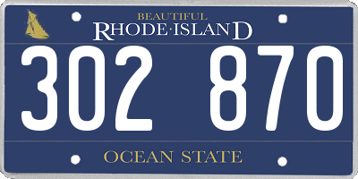 RI license plate 302870