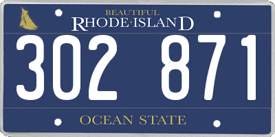 RI license plate 302871