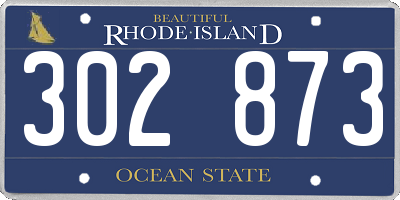 RI license plate 302873