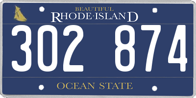 RI license plate 302874
