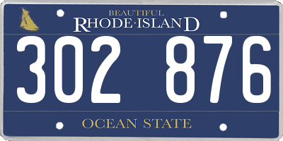 RI license plate 302876
