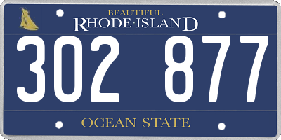 RI license plate 302877