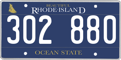 RI license plate 302880