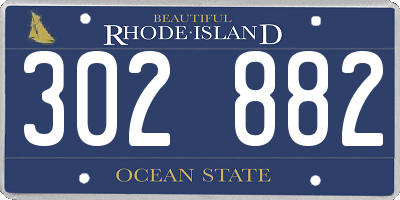 RI license plate 302882