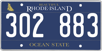 RI license plate 302883