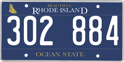 RI license plate 302884