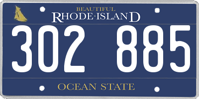 RI license plate 302885