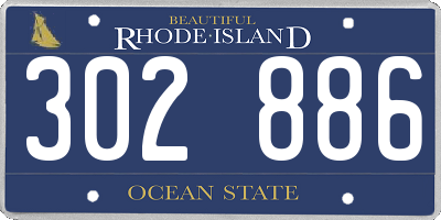RI license plate 302886
