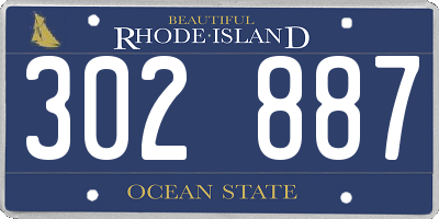 RI license plate 302887