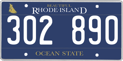 RI license plate 302890