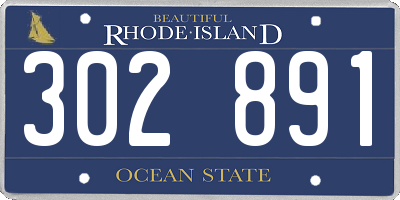 RI license plate 302891