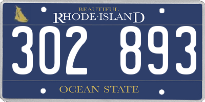 RI license plate 302893