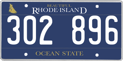 RI license plate 302896