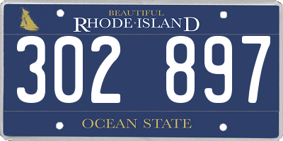RI license plate 302897