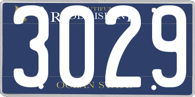 RI license plate 3029