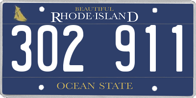 RI license plate 302911
