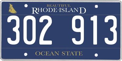 RI license plate 302913