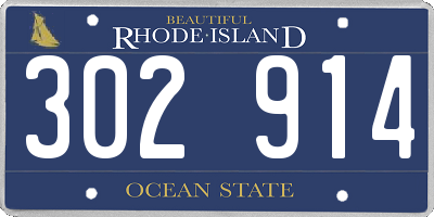 RI license plate 302914