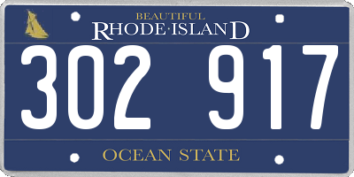 RI license plate 302917