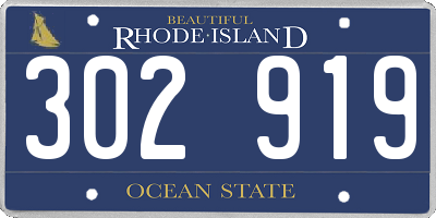 RI license plate 302919