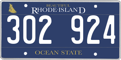 RI license plate 302924