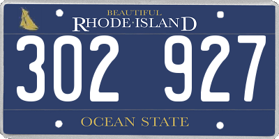 RI license plate 302927