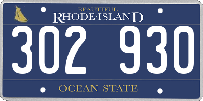RI license plate 302930