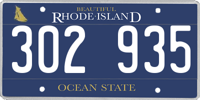 RI license plate 302935