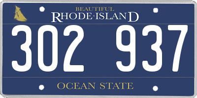 RI license plate 302937