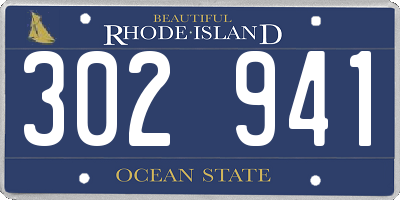 RI license plate 302941