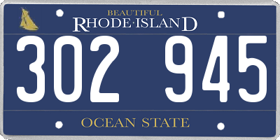 RI license plate 302945