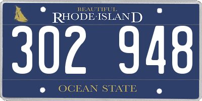 RI license plate 302948