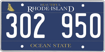 RI license plate 302950