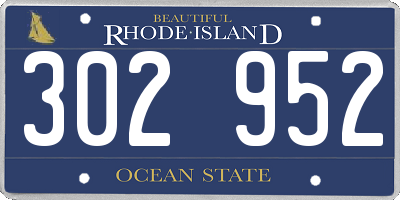 RI license plate 302952