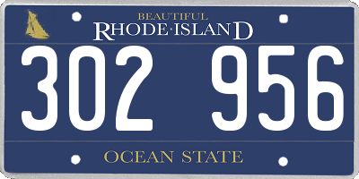 RI license plate 302956