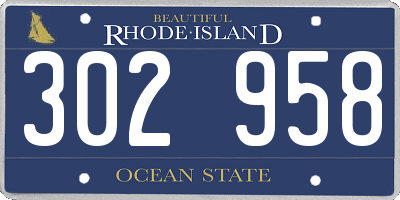 RI license plate 302958