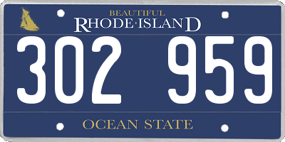 RI license plate 302959