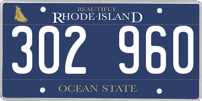 RI license plate 302960