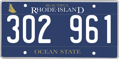 RI license plate 302961