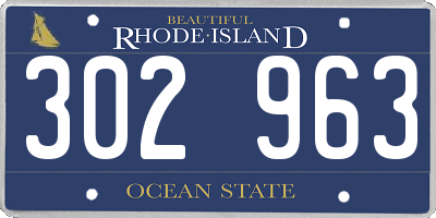 RI license plate 302963