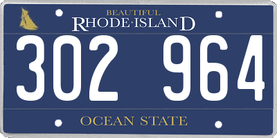 RI license plate 302964